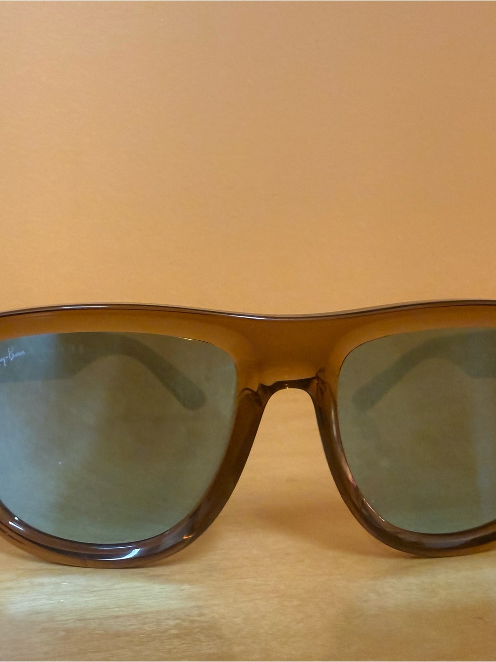 Ray-Ban Brown Frame with Green Lenses Sunglasses